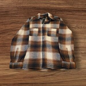 Classic Brown Plaid Button-Down Shirt